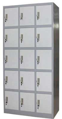 خمسة عشر باب خزانة معدنية مكتب قاعدة معدنية H1850 X W900 X D420 مم الحجم