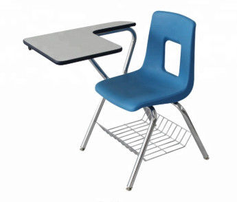 الأزرق الداكن كرسي مكتب المدرسة الثانوية كومبو ، كرسي طاولة الطلاب المضادة للتآكل