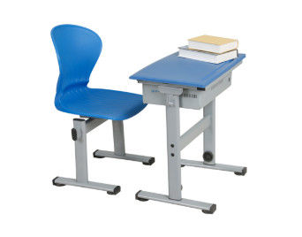 مجموعة مكتب وكرسي للطلاب زرقاء واحدة ، أثاث مدرسي للأطفال