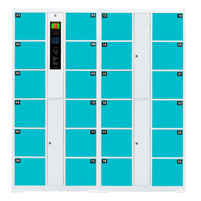 بطاقة ممغنطة للياقة البدنية خزانة ذكية 24 بابًا بدون مسامير حجم / لون مخصص