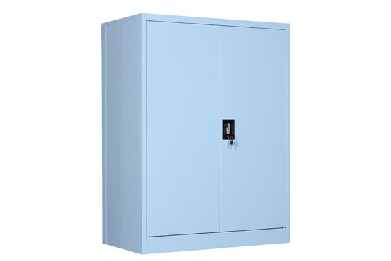 أبواب صلبة - خزائن تخزين زرقاء - 2 رفوف - أثاث معدني