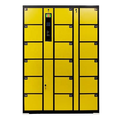 خزنة إلكترونية مشفرة ذاتيًا 18 خزانة تخزين متينة باللون الأصفر