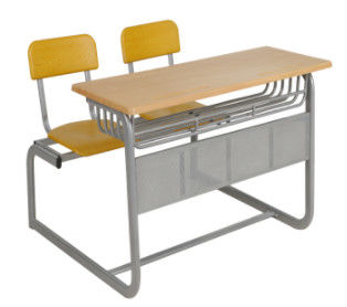 إطار متين من الصلب للأثاث المعدني المدرسي مع مكتب وكرسي مزدوج للطلاب